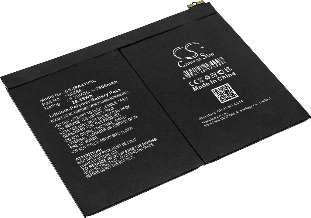Batterie Techtek A2072 compatible avec iPad Air 4 et iPad 10