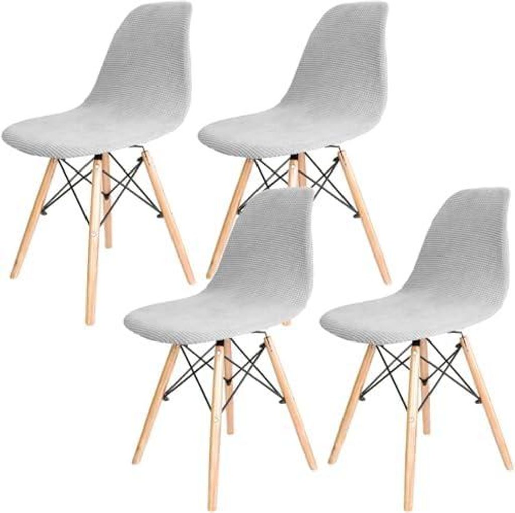 Set mit 4 elastischen Stuhlhussen, moderne elastische Stuhlhussen, universelle Jacquard-Stuhlhussen, waschbar und abnehmbar, für Esszimmer, Hotels...
