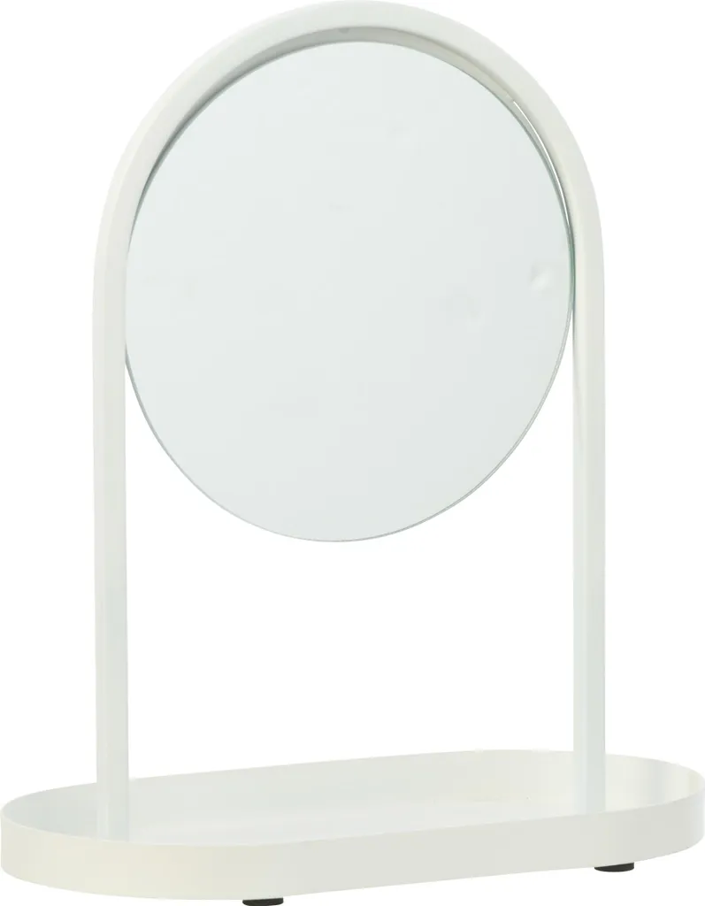 Miroir J-Line avec Porte Bijoux Fer Blanc - Fini les Colliers Emmêlés