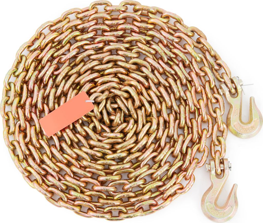 SucceBuy - Transport - Bindekette, Arbeitsbelastungsgrenze von 4900 Pfund, G80 - Schlepptierkette 5/16'' x 20' zum Festbinden, Greifhaken, DOT - , ...