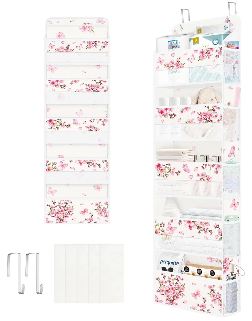 Rangement suspendu mural à fleurs pour armoire et chambre de fille