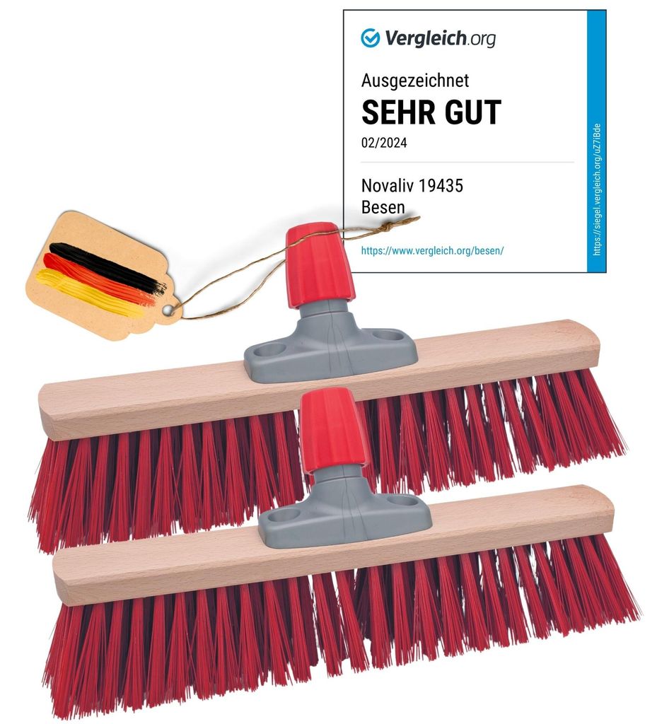 Novaliv 2x Strassenbesen 40 cm Besenkopf I Besen ohne Stiel Produktbild 
