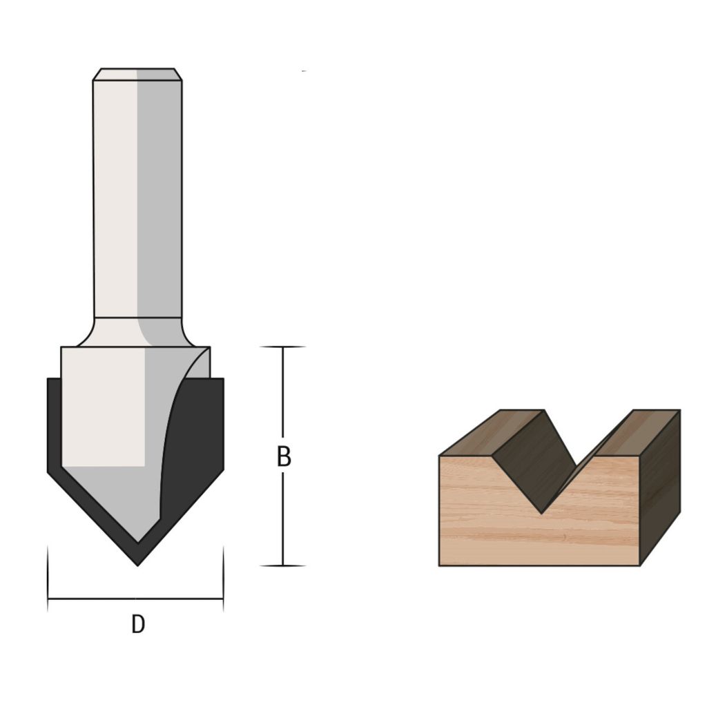 Famag V-Nutfräser HM 3105.816 - 15,9mm - 12,7mm