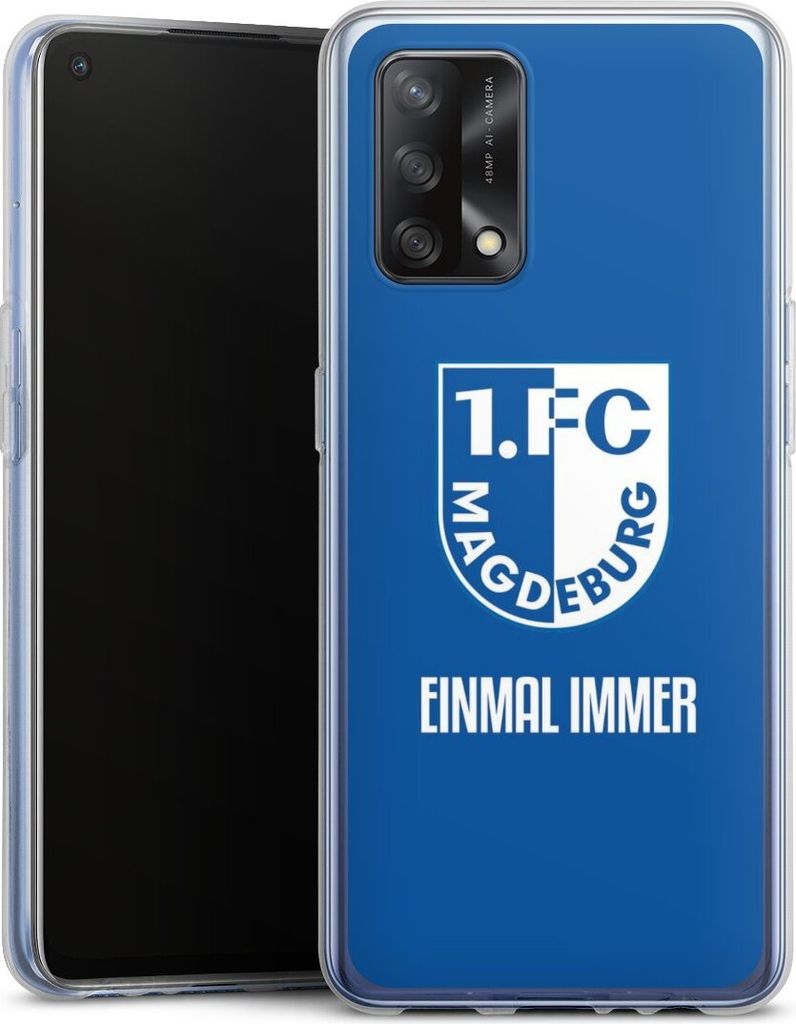 DeinDesign Handyhülle für Oppo A74 Silikon Hülle Case Smartphone Schutzhülle Offizielles Lizenzprodukt Wappen 1. FC Magdeburg