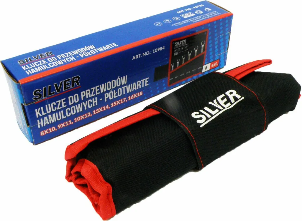 Set 6 Chiavi Poligonali Aperte per Raccordi 8-22mm Argento Cr-V