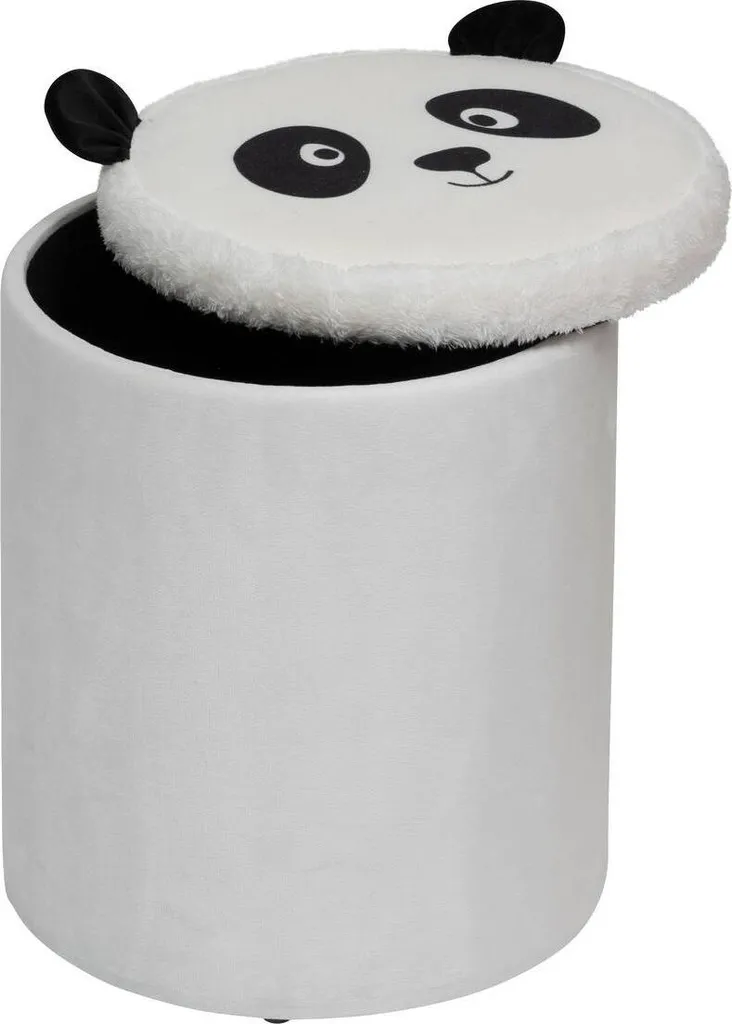 Tabouret pouf pliant pour chambre d'enfant Andy noir et blanc 36cm