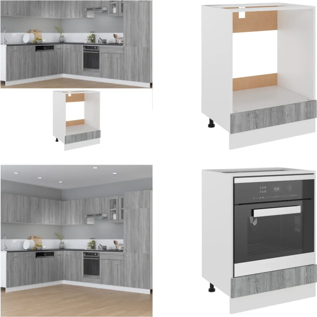 Mobile Forno Cucina vidaXL Grigio Sonoma 60 cm | Design Salvaspazio