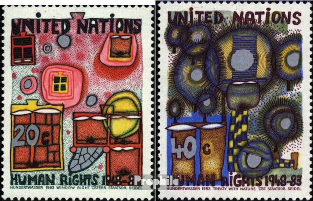 Briefmarken UNO - New York 1983 Mi 438-439 (kompl.Ausg.) FDC Menschenrechte