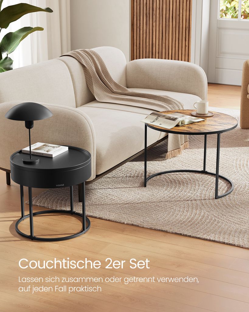 Spannende Vasagle Couchtisch Rund Ebenbild
