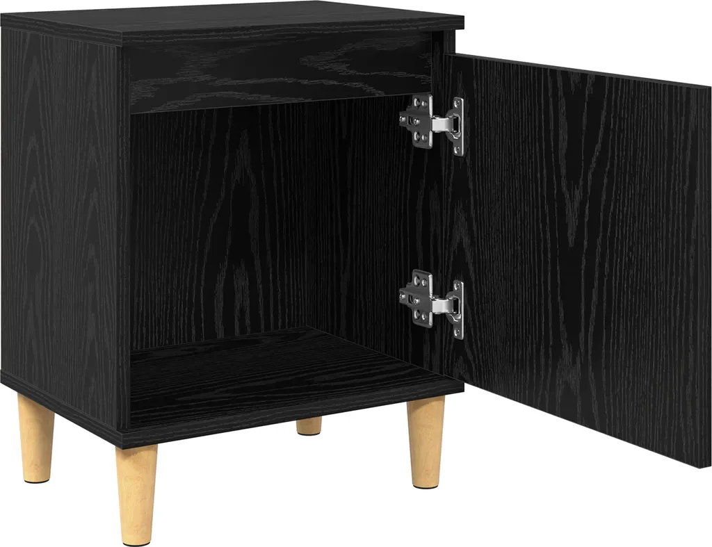 Table de chevet compacte noir et chêne 40 cm pour optimiser l'espace - 2