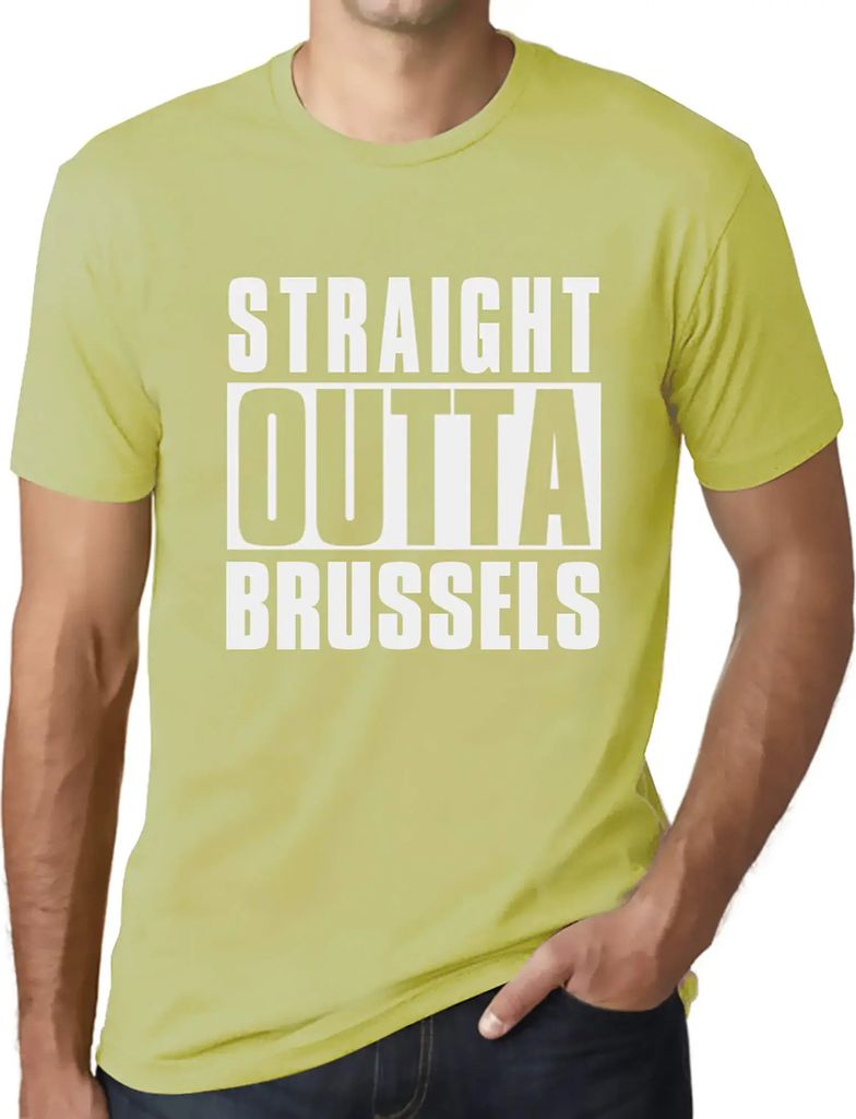 Herren Grafik T-Shirt Direkt aus Brüssel – Straight Outta Brussels – Öko-Verantwortlich Vintage Jahrgang Kurzarm Lustige Druck Geburtstag Ges...
