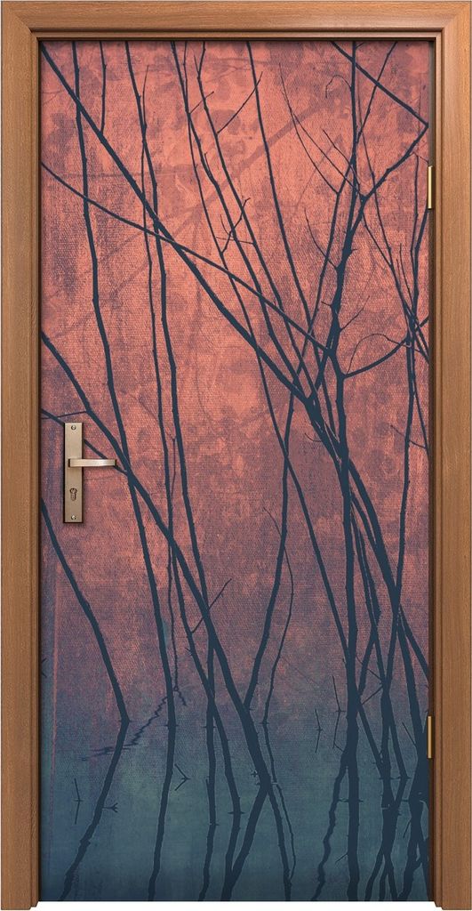 Türposter 90x200 cm Türaufkleber Türtapete Türfolie Klebefolie Wand Trockene Bäume auf Gemälden