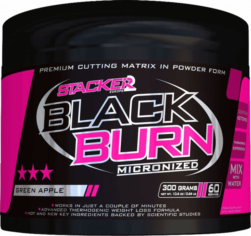 Stacker2 Black Burn Micronized (300g) Green Apple - Diät & Gewichtsmanagement - Fatburner