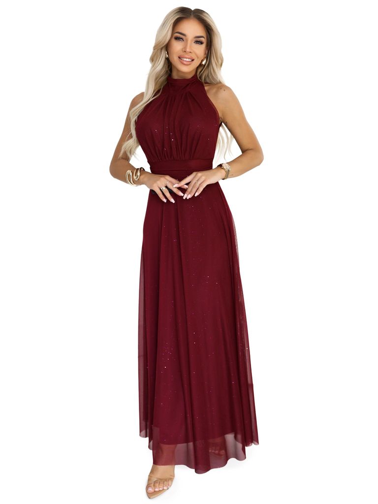 Numoco Abendkleid Veronica Maxikleid Partykleid, bordeaux Produktbild 