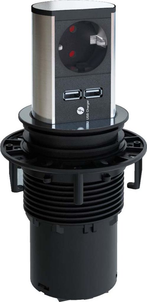 BACHMANN ELEVATOR 1xCEE7/3 USB Charger, Strom 2,0m CEE7/7 Produktbild 