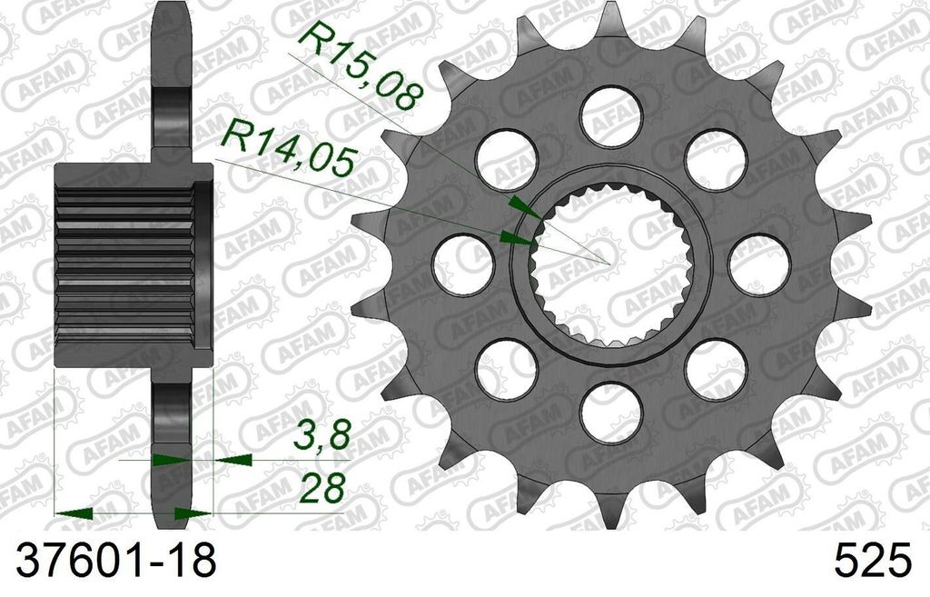 AFAM Standard Stahlritzel vorne 37601 - 525