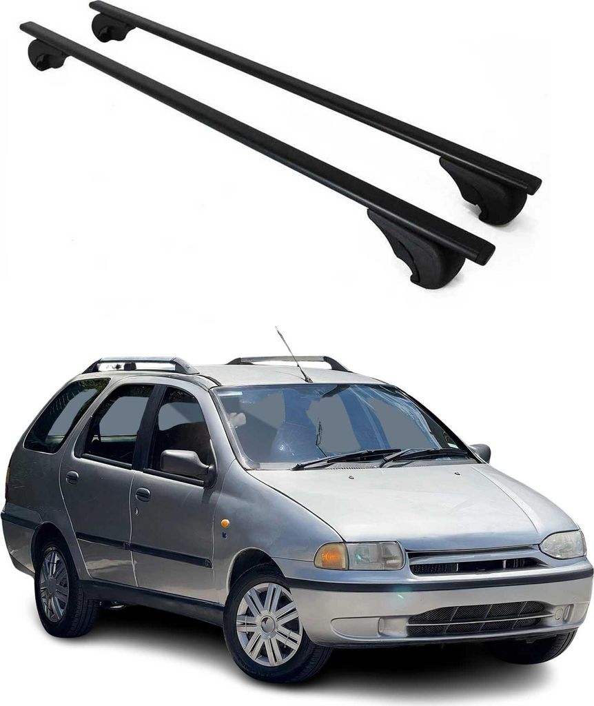 Dachträger Gepäckträger für Fiat Palio Weekend 1996-2011 Metall Schwarz 2x