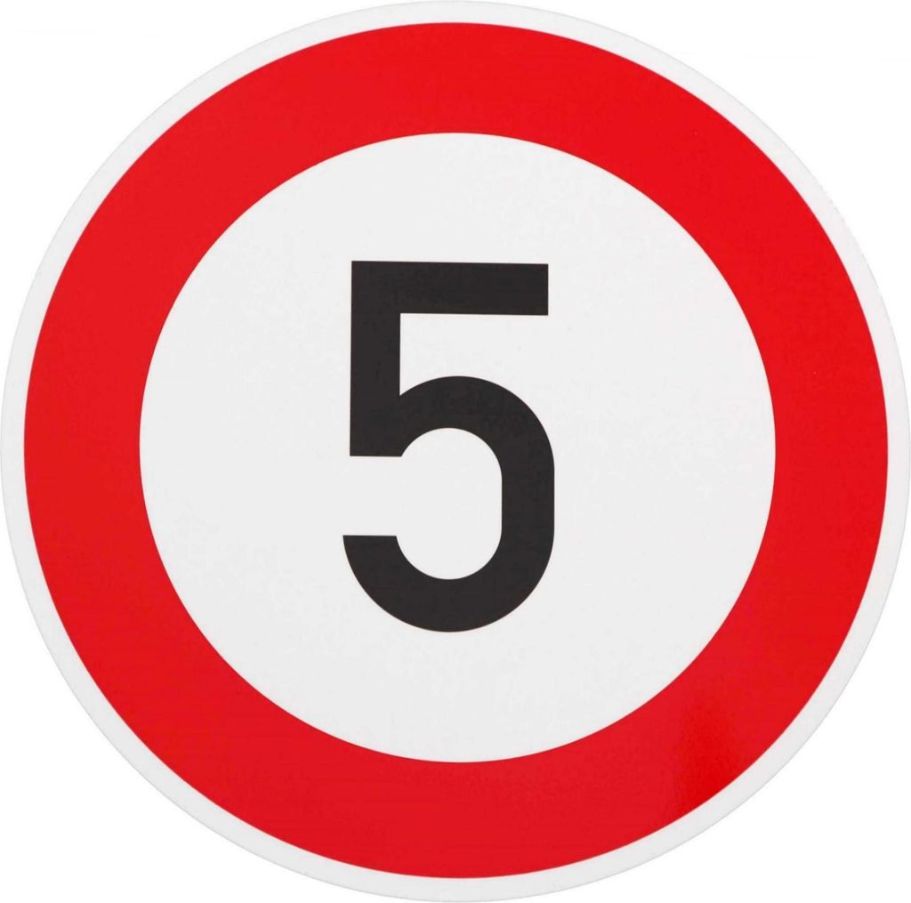 ORIGINAL VERKEHRSSCHILD 5 KM/H Schild DN 60 cm Nr. 274-5 nach StVO und RAL-Gütebedingungen Geburtstagsgeschenk Geburtstagsschild Straßenschild Sc...