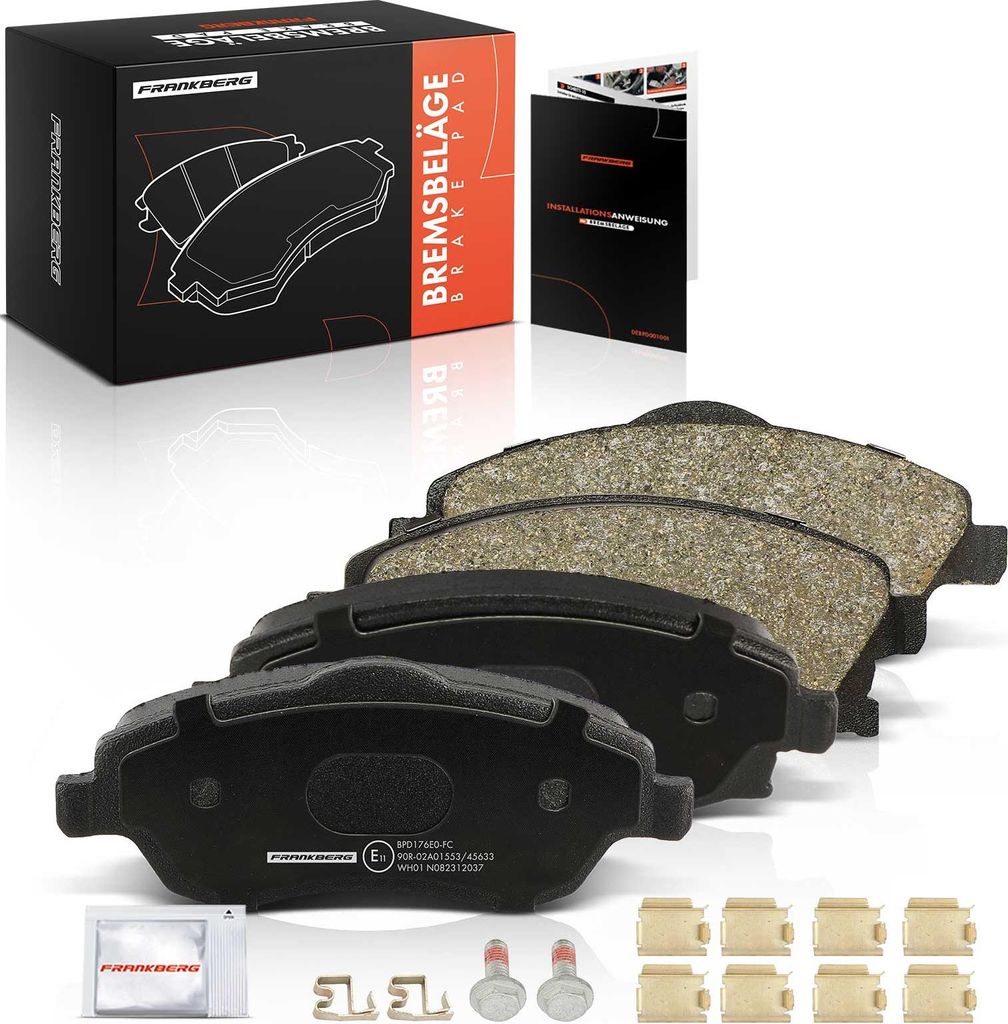 Frankberg 4x Bremsbeläge Vorderachse für Opel Combo Kasten/MPV Tour Corsa C Kasten/Schrägheck 2000-2012