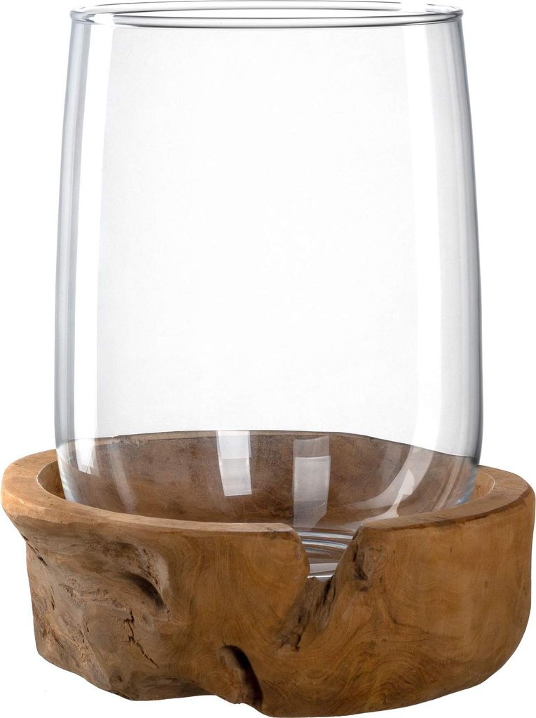 Leonardo Terra Windlicht mit Teakholz Sockel, Produktbild 