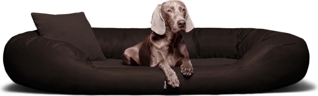 tierlando Orthopädisches Hundebett Sammy VISCO | Kunstleder - High-Tech-Velours - Größe: 170x110cm | Farbe: 01 Braun