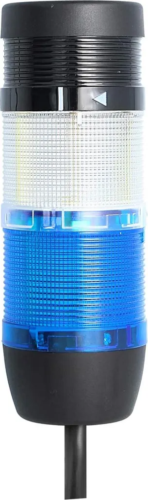 Colonna segnaletica STEX24 blu-bianca, 70 mm, 24 V CA/CC, luce LED fissa con cicalino, cavo da 10,0 metri, SS70-B2/24 162 Volume