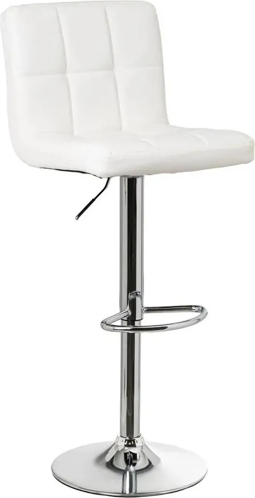 Tabouret de bar haut blanc en bois et métal pour comptoir de cuisine