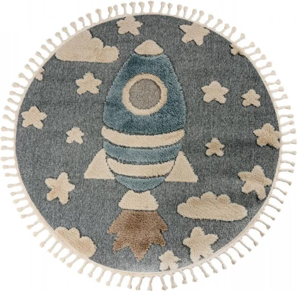 Tapis pour enfants My Fano 391 Spac rond 133 cm diamètre bleu cosmos
