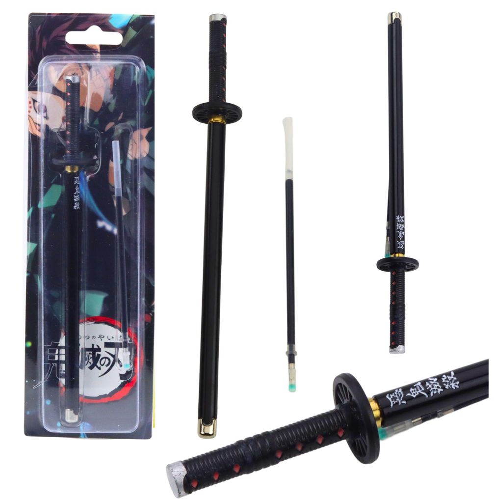 Katana Sword Anime Balpen Metaal Zwarte inkt Vervangbare Productafbeelding 