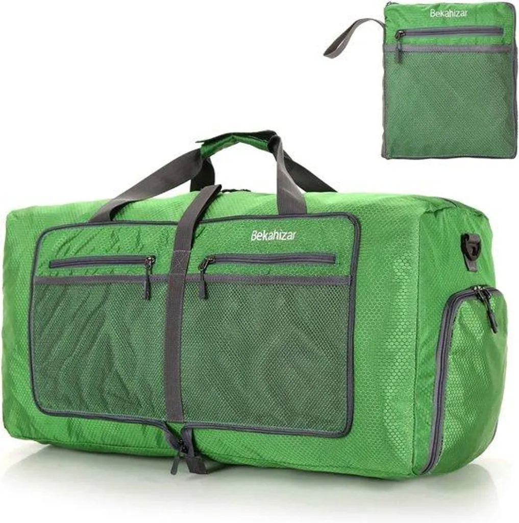 Sac de voyage 60l vert à rabat : fini le manque de place en cabine