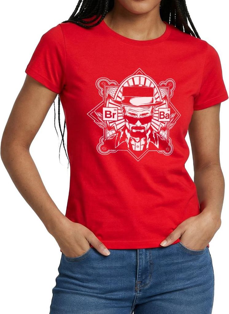 Spreadshirt Breaking Bad Heisenberg Logo Frauen T-Shirt, XL, Rot