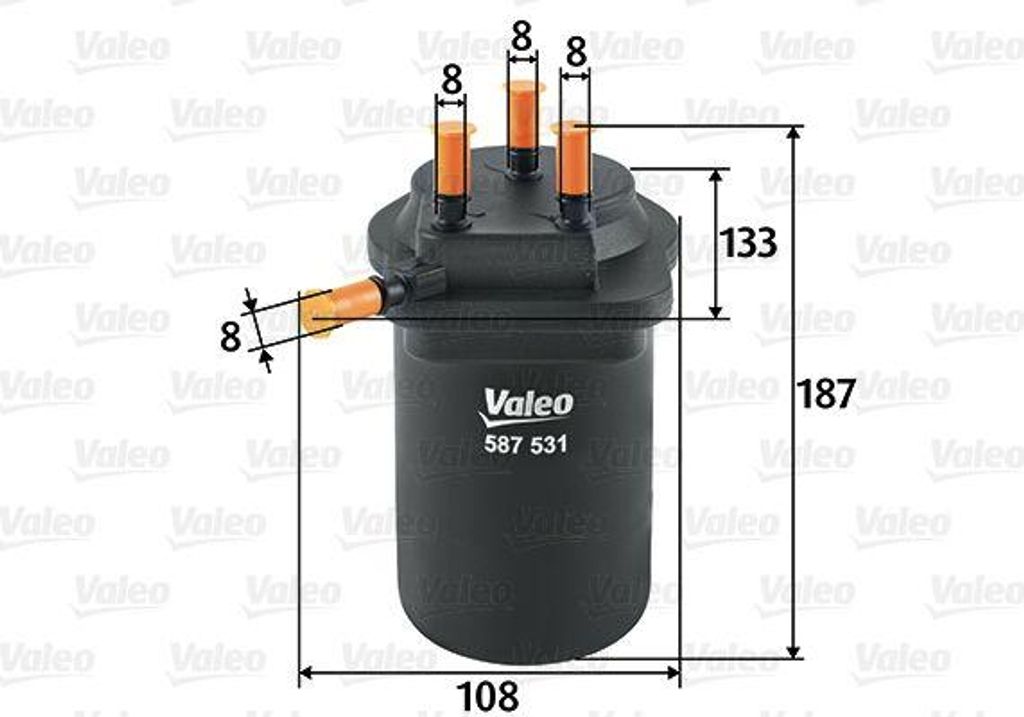 VALEO 587531 Kraftstofffilter OE 8200186217 kompatibel mit Scenic, Megane