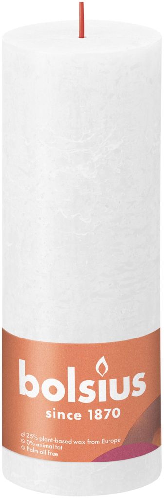 Bolsius rustikale Stumpenkerze, weiß, 190 x 68 mm Produktbild 