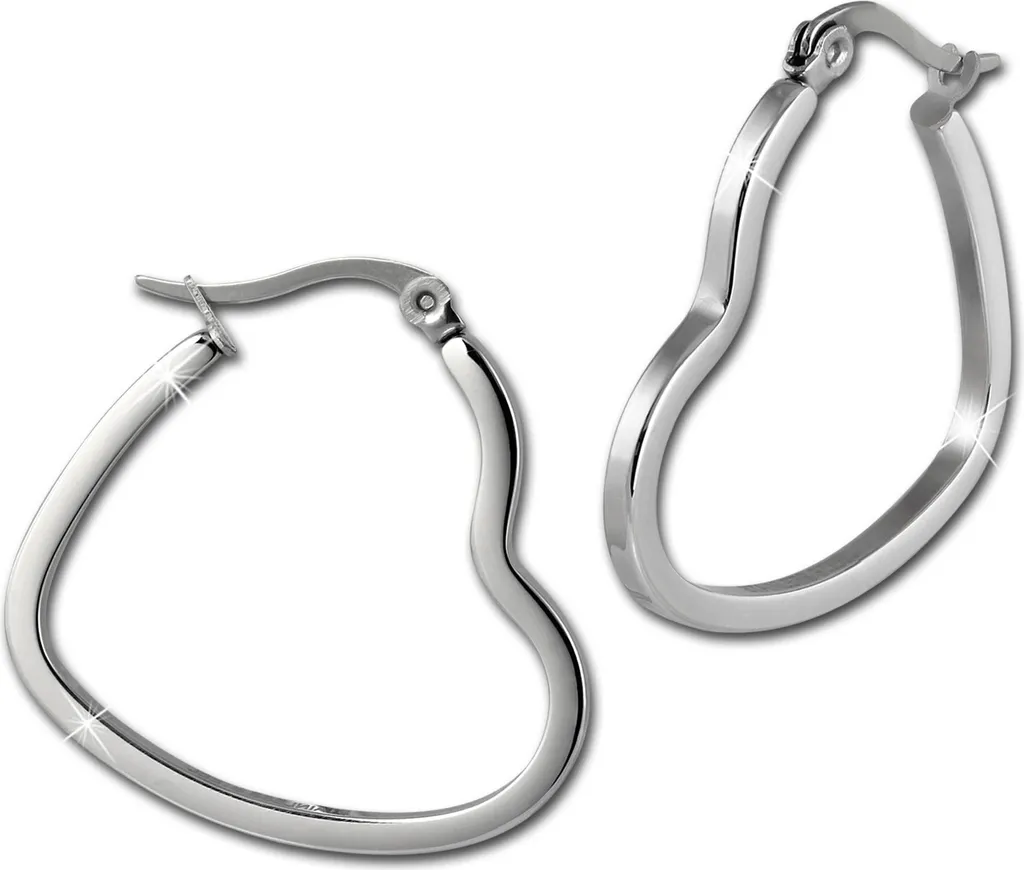 Orecchini a Cuore Amello ESOS99K Argento | Gioielli Trendy in Acciaio Inox