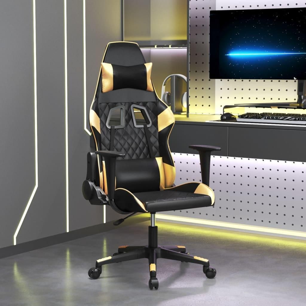 Praktischen Gaming-Stuhl Schwarz und Golden Kunstleder - Bürostühle ,design Möbel 7201970 1parcel