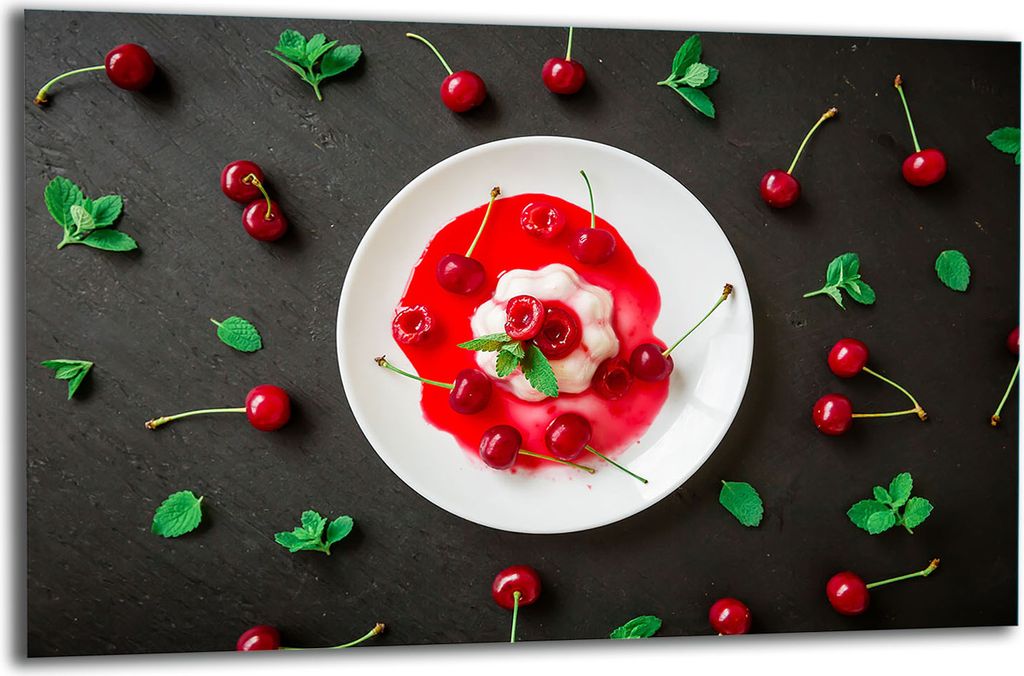 Herdabdeckplatte Glaskeramikkochfeld-Abdeckung Spritzschutz Glas 80x52 Obst