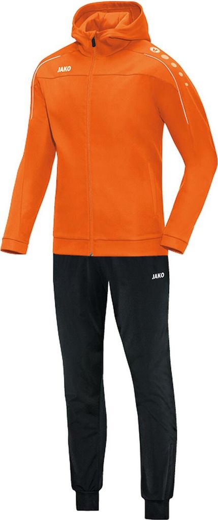 JAKO Unisex Trainingsanzug Polyester Classico mit Kapuze, Farbe:neonorange, Größe:XXL