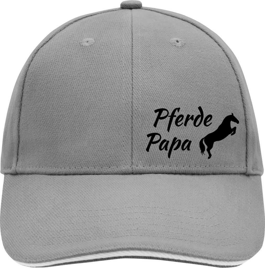 Huuraa Cappy Mütze Pferdepapa Silhouette Dark Grey/White Baumwolle 6-Panel Kappe Geschenkidee