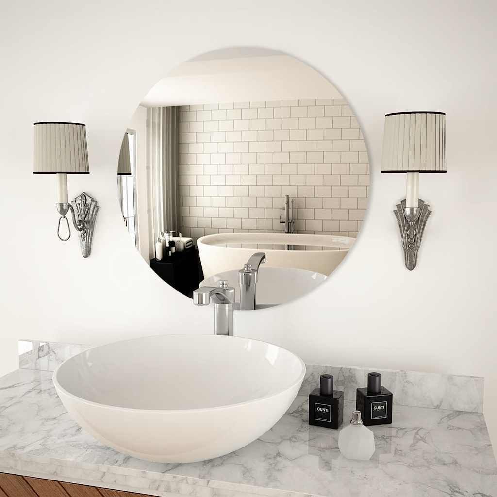 vidaXL Nástenné zrkadlo 60 cm Okrúhle sklo Obrázok produktu 7