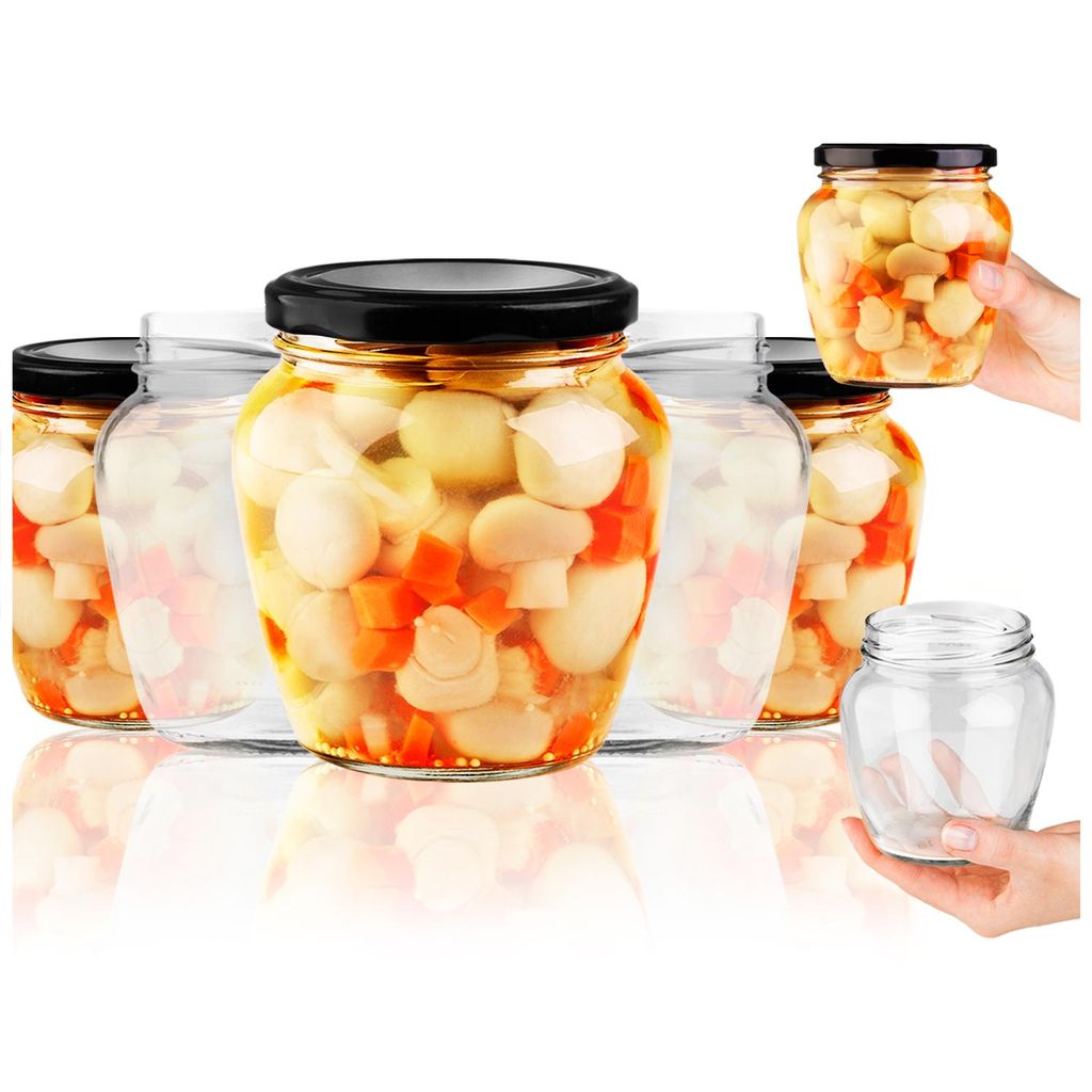 SuperButelki.pl- 48x Gläser 550 ml mit Schraubverschluss Ø 82 mm, Gläserset 0,55 l Deckel, für Konserven, Marmeladen, Gläserset 0,55 l Glas