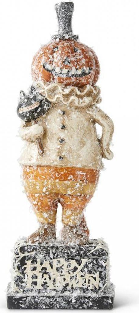 Kürbis Männchen Glitter Flocken Figur mit Katzen Lolli 28cm