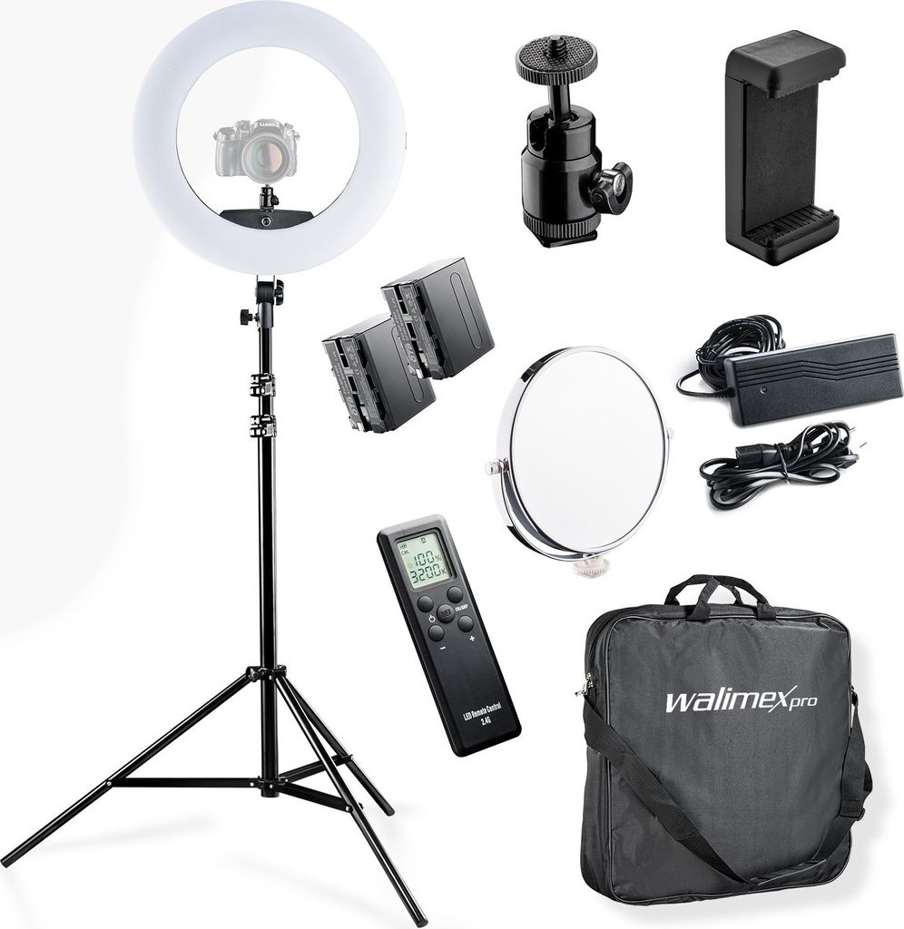 Walimex pro Medow 960 Pro LED-Ringlicht Set inkl. Stativ & Produktbild 