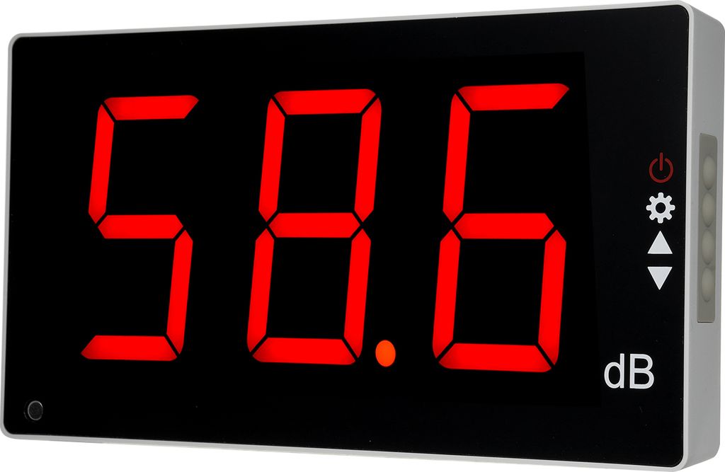 Schallpegelmesser mit großem LCD-Bildschirm, 30–130 dB mit akustischem Alarm, wandmontiertes digitales Schallpegelmessgerät, Dezibel-Überwachu...