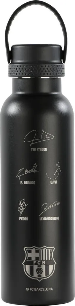 Borraccia Thermos F.C. Barcelona Nero Acciaio Inox | Gadget Ufficiale Barça