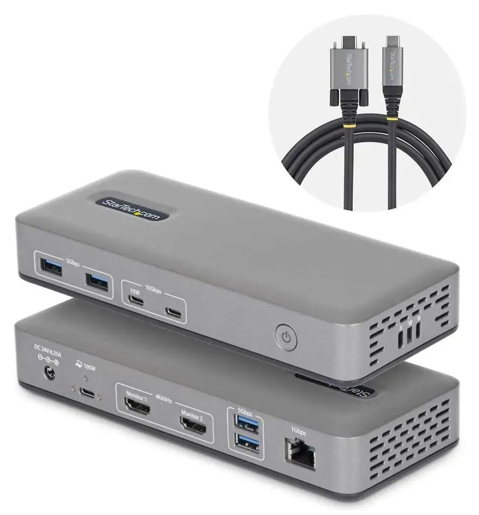 Dock Station USB-C StarTech.com 196UE-USBC-DOCK 100W Gris 10Gbps