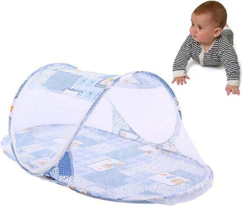 Reisbares Babybett mit Insektenschutz - tragbares Kinderbett - nettes Babyreisebett - mückenabweisendes Babybett - portables Kinderbettnetz