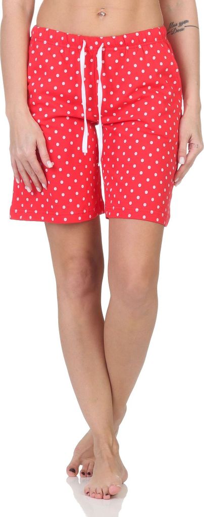Damen Shorty Schlafanzug Pyjama Hose kurz - Mix & Match - perfekt zu kombinieren ; punkte_pink , 40