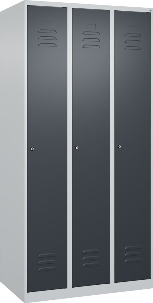 CP Spind Classic Plus anthrazitgrau, lichtgrau 080000-30 S10019, 3 Schließfächer 90,0 x 50,0 x 185,0 cm