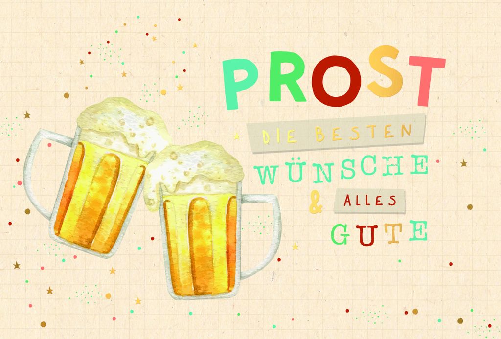 Glückwunschkarte - Prost - ca. 11,5 x 17 cm