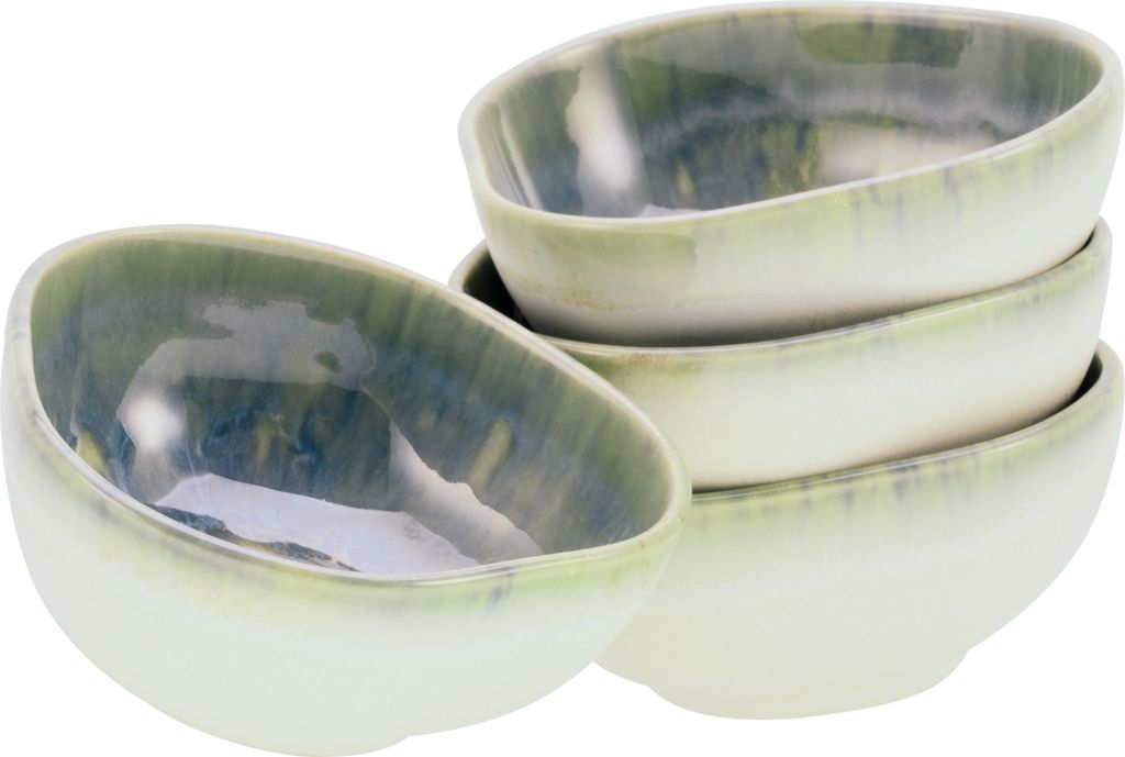 CreaTable, 21512, Yuki Grün-blau, Dipping Bowl 4-tlg, Steinzeug